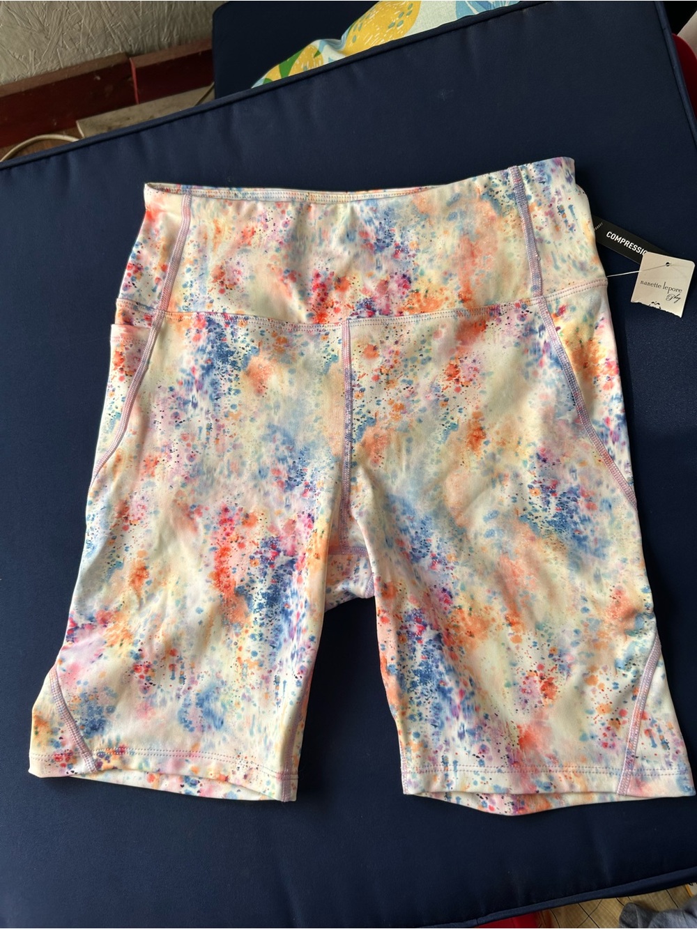 Nanette Lepore Multicolor Tie-Dye Athletic Bike Shorts